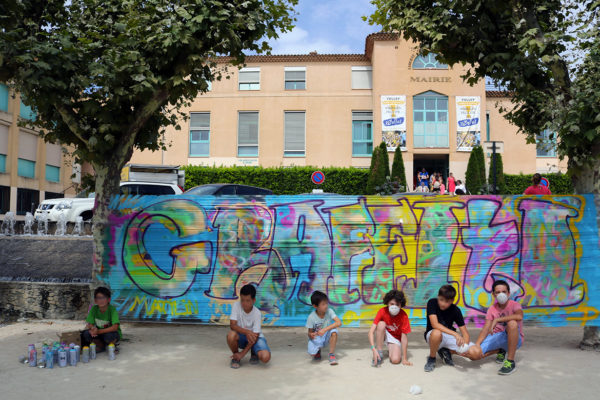Découverte du graffiti: Atelier créatif graffiti, peinture participative sur Marseille, Aix en provence, Venelles par le graffeur Enkage