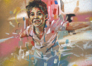Portrait peinture enfant par l'artiste peintre Enkage