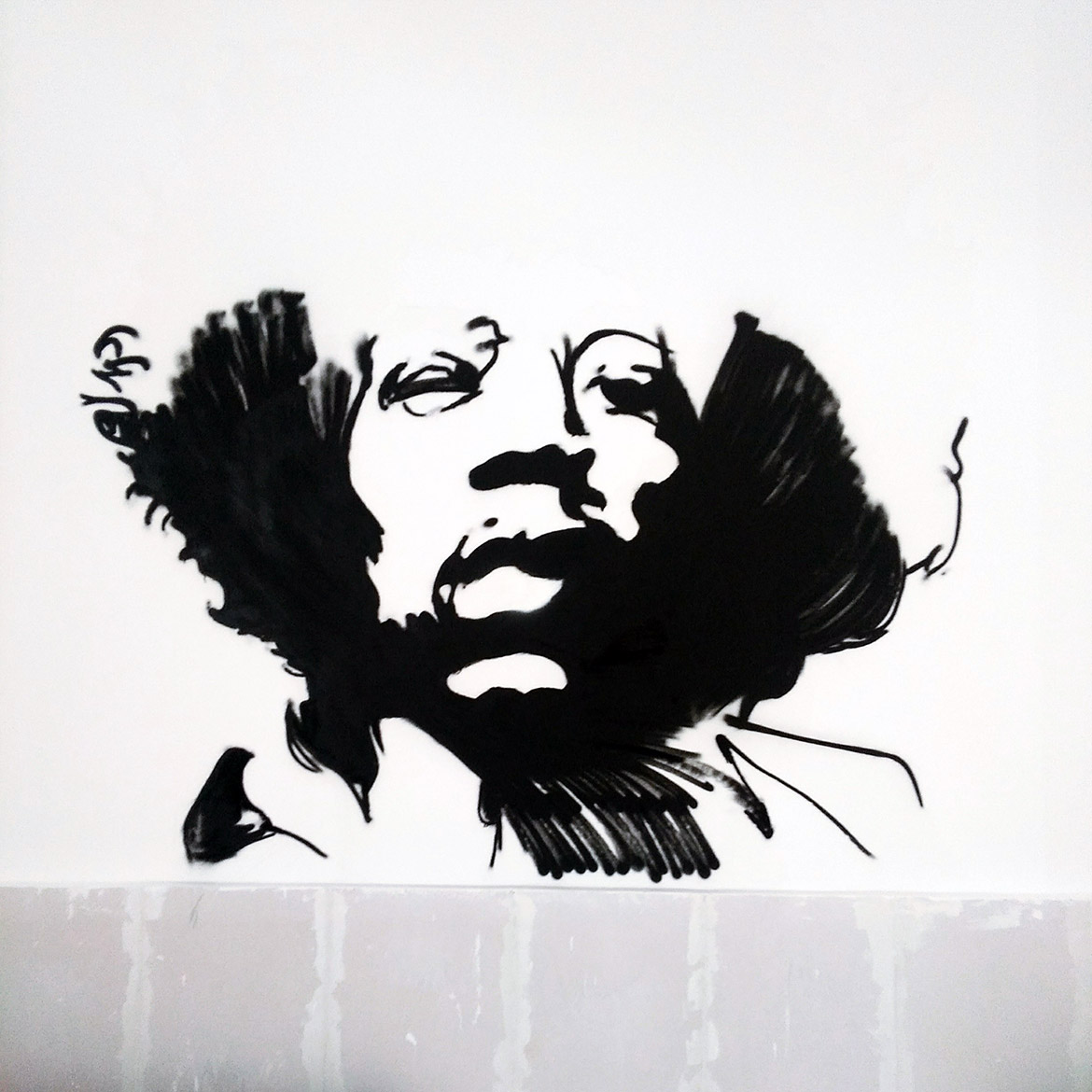 Peinture Street art graffeur Portrait Jimi Hendrix
