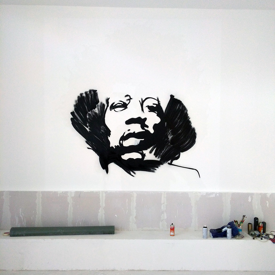 Peinture Street art Pop Portrait Jimi Hendrix