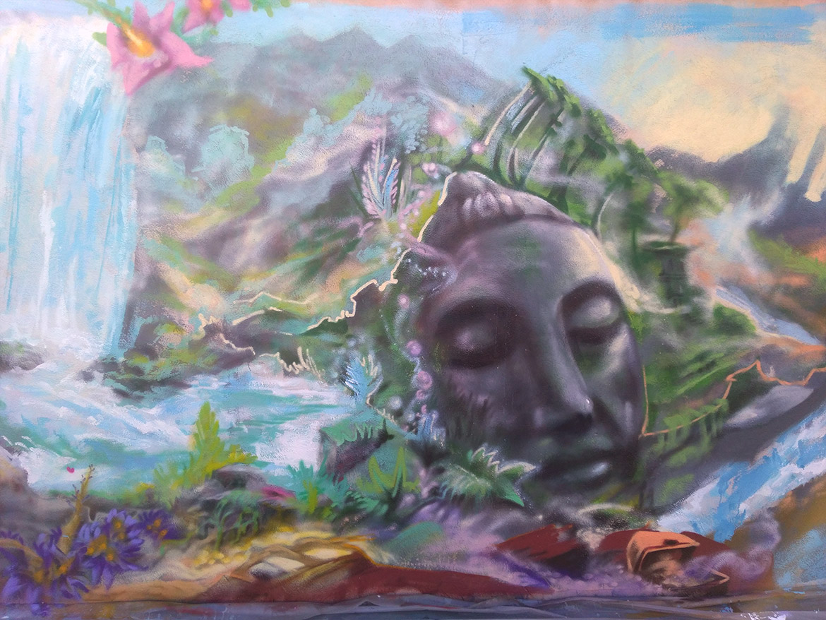 Peinture jardin: décoration de paysage esprit bouddha