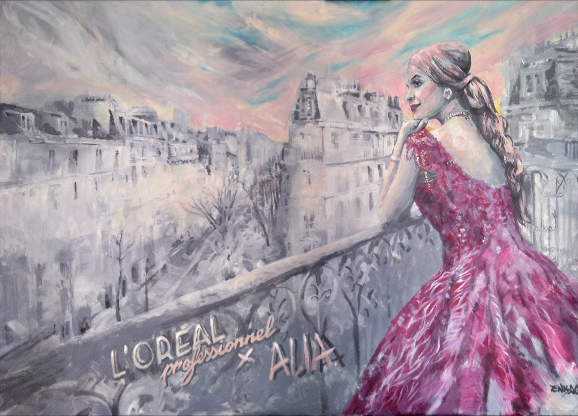 Alia Chergui, influenceuse en peinture sur commande par Enkage