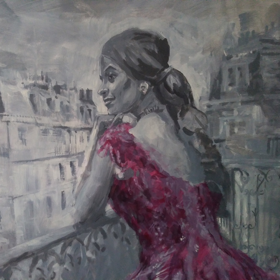 Enkage - Portrait de Alia Chergui en peinture pour l'Oréal