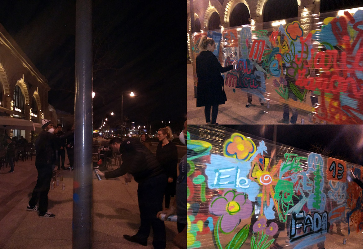Team building créatif : Initiation en extérieur au graffiti en Team Building par les artistes Enkage et 2M