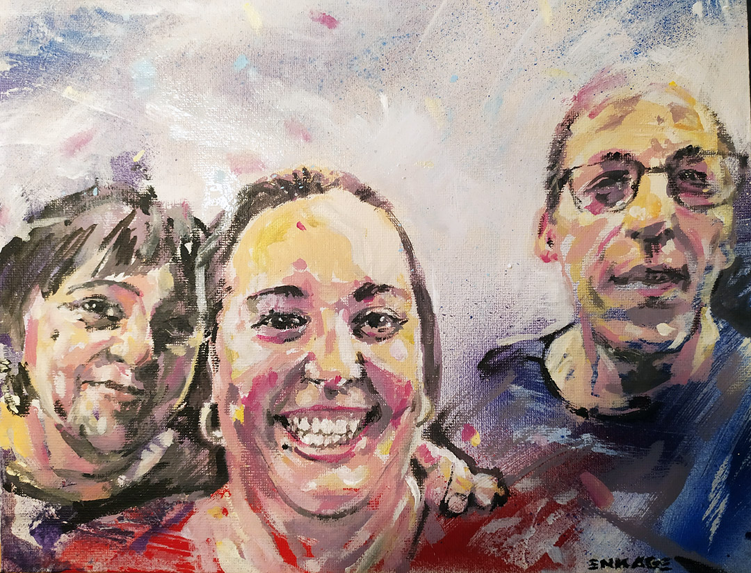 Commande portrait famille en peinture