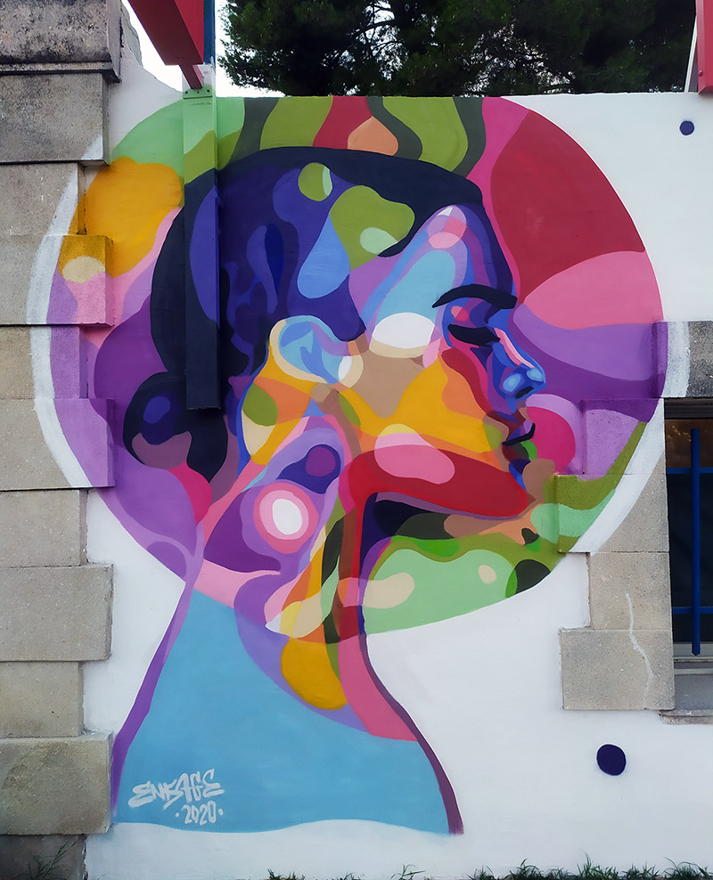 Festival street art à Venelles France par l'artiste Enkage 