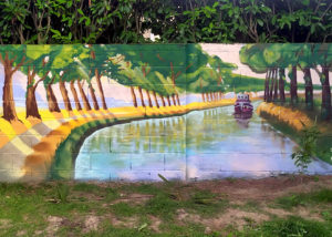 Graffeur décoration mur jardin peinture canal du midi Toulouse par Enkage