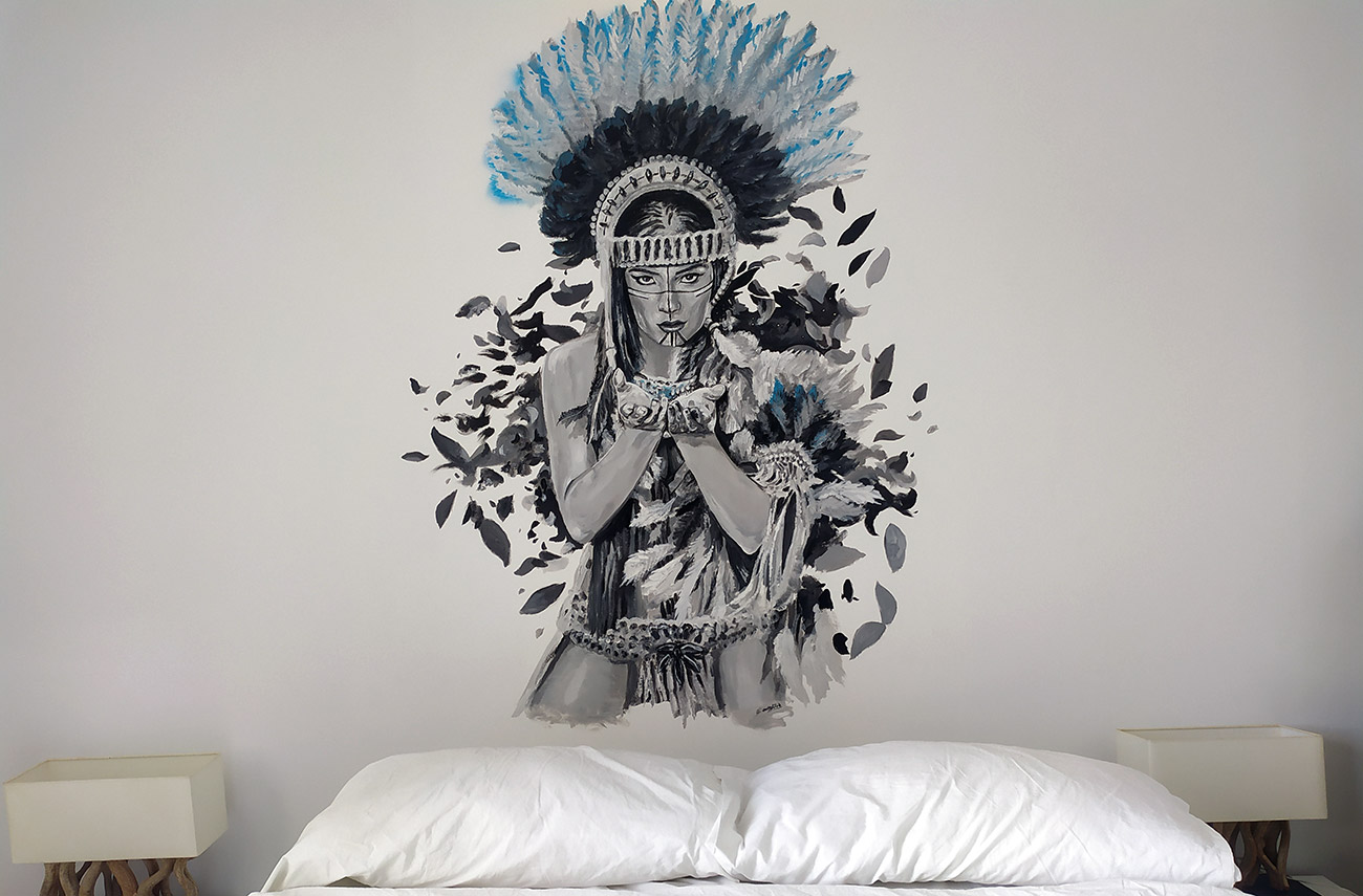 Décoration peinture d'artiste intérieur - Le Brésil en noir et blanc par Enkage