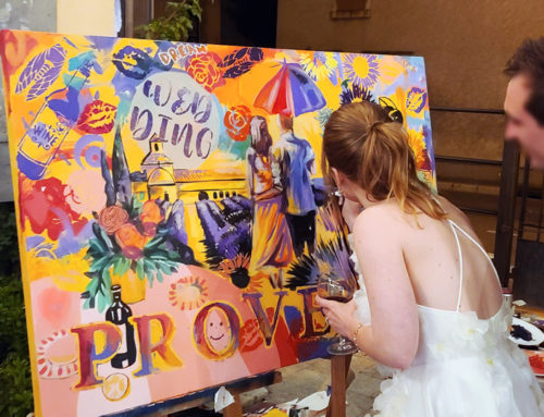 Artiste peintre mariage : live painting participatif pour un évènement en Provence